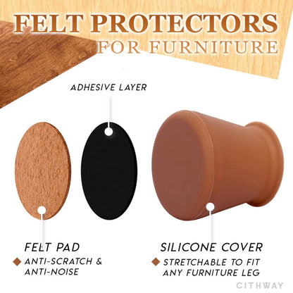 Cithway™ Chair & Table Legs Felt Protective Covers (Set of 8)